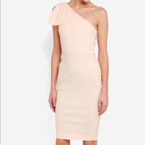 Vesper one shoulder blush dress